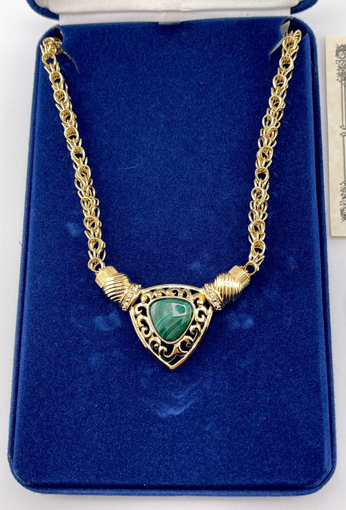 VTG JBK Camrose & Kross Jackie Kennedy Malachite Statement Choker Necklace