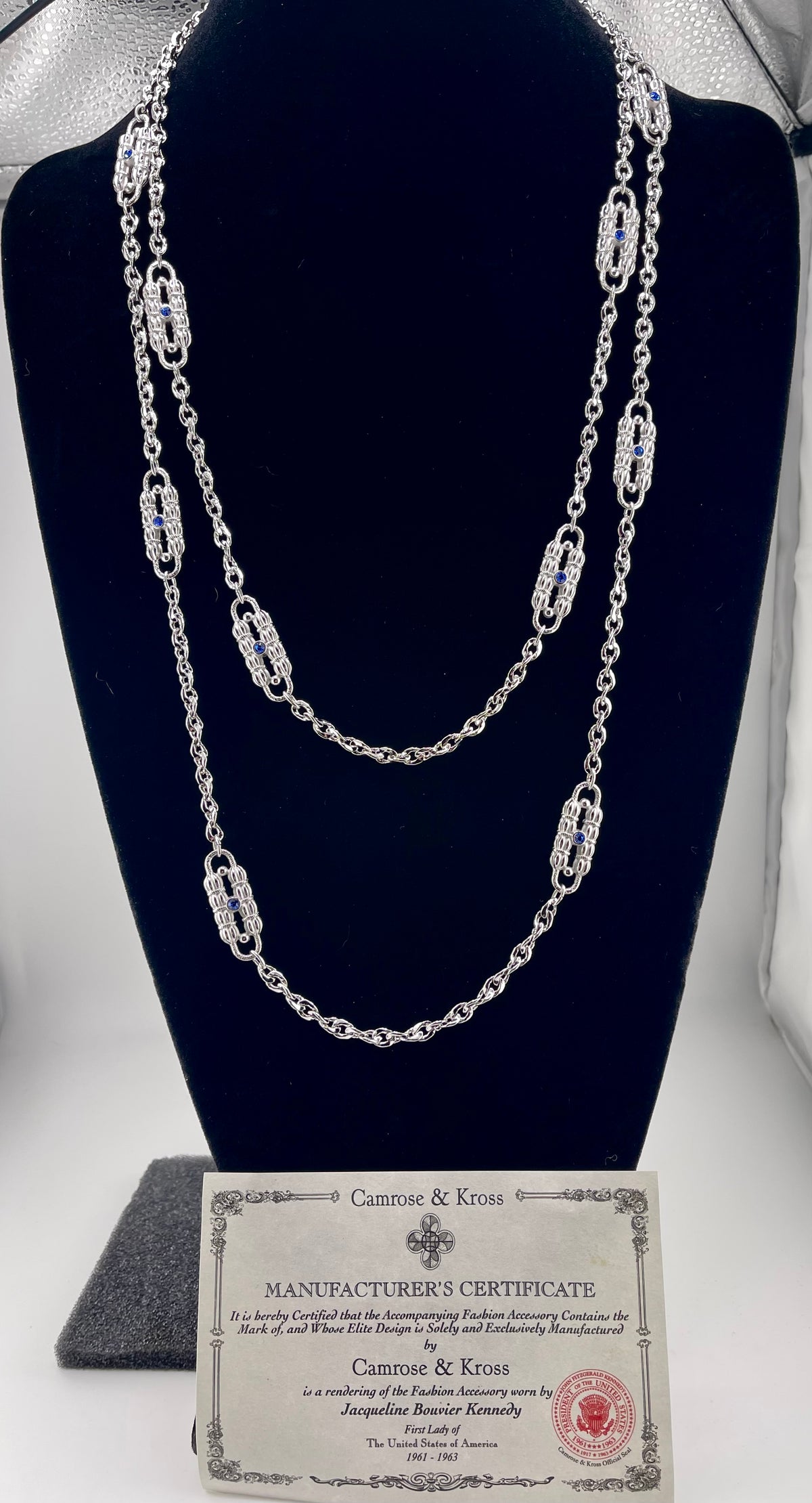 VTG JBK Silver Paperclip Necklace Dual Chain in Silver
